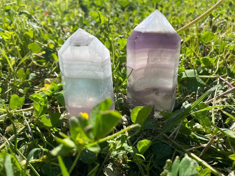 Punta generador fluorita Arco Iris